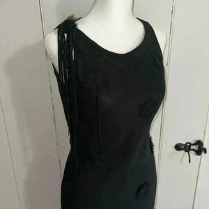 Gorgeous Y2K black sequin and fringe dress